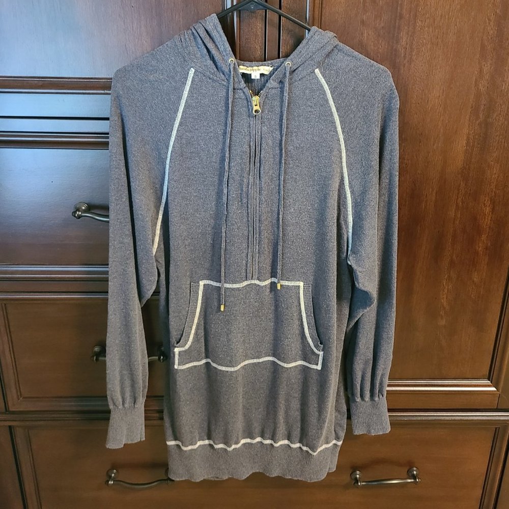 Women’s Haute Hippie Nude ½ Zip Long Grey Sweatshirt, Size S